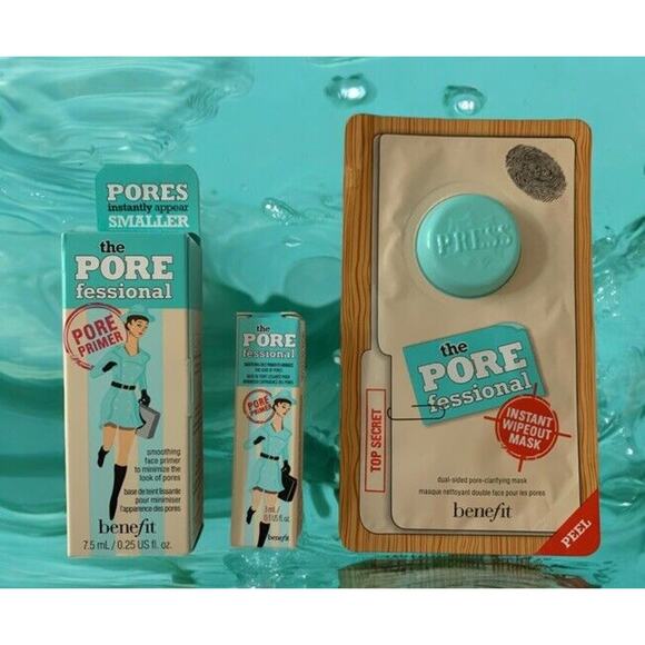 Benefit Other - BENEFIT The POREfessional Primer .25 oz + .10 oz NIB + Instant Wipeout M…